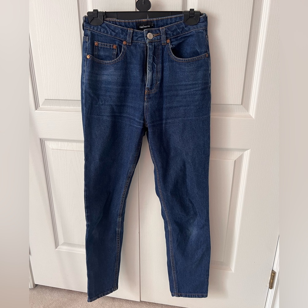 Dark denim Frank and Oak Stevie tapered Jean
